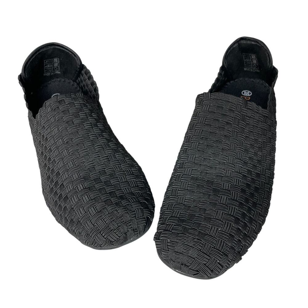 Bernie Mev Women's Sz 8/39 Black Woven Stretch Flats Comfort Slip On Loafer NWOB - Picture 2 of 5